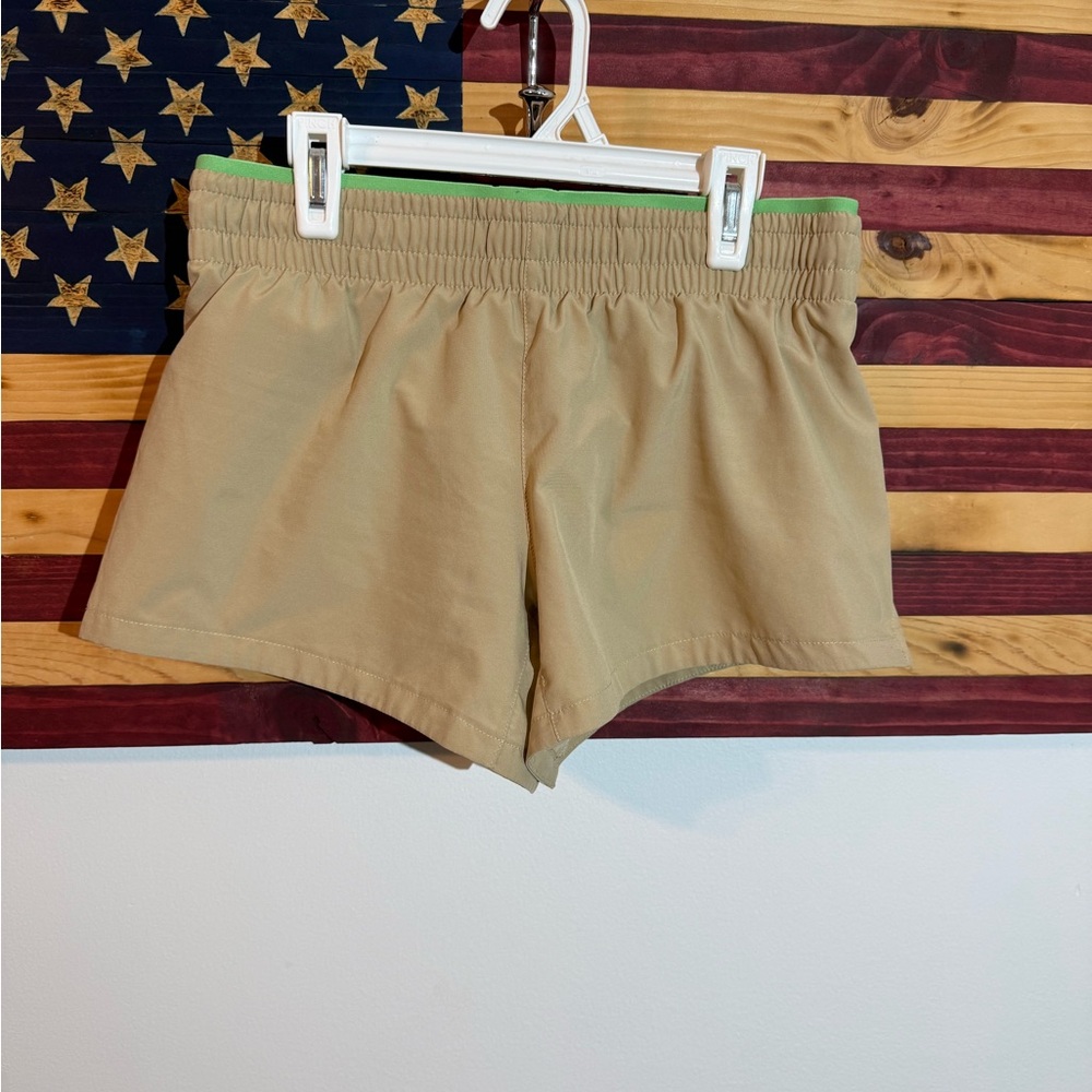 Fabletics workout, gym and yoga Classic Tan Athletic Shorts for Women Size S